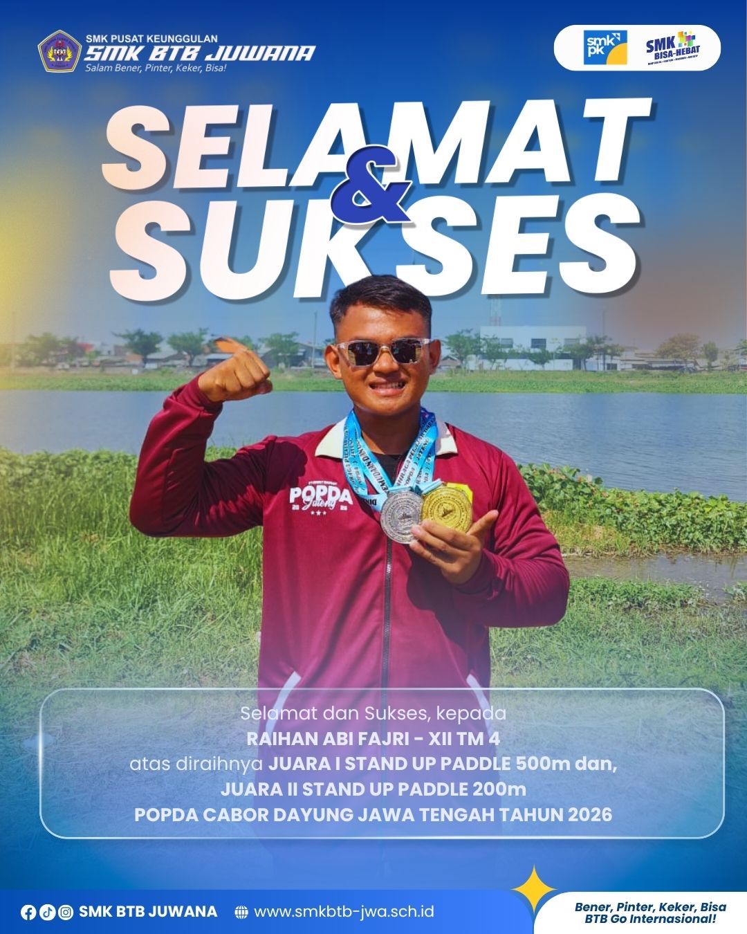 JUARA I STAND UP PADDLE POPDA CABOR DAYUNG JAWA TENGAH TAHUN 2026