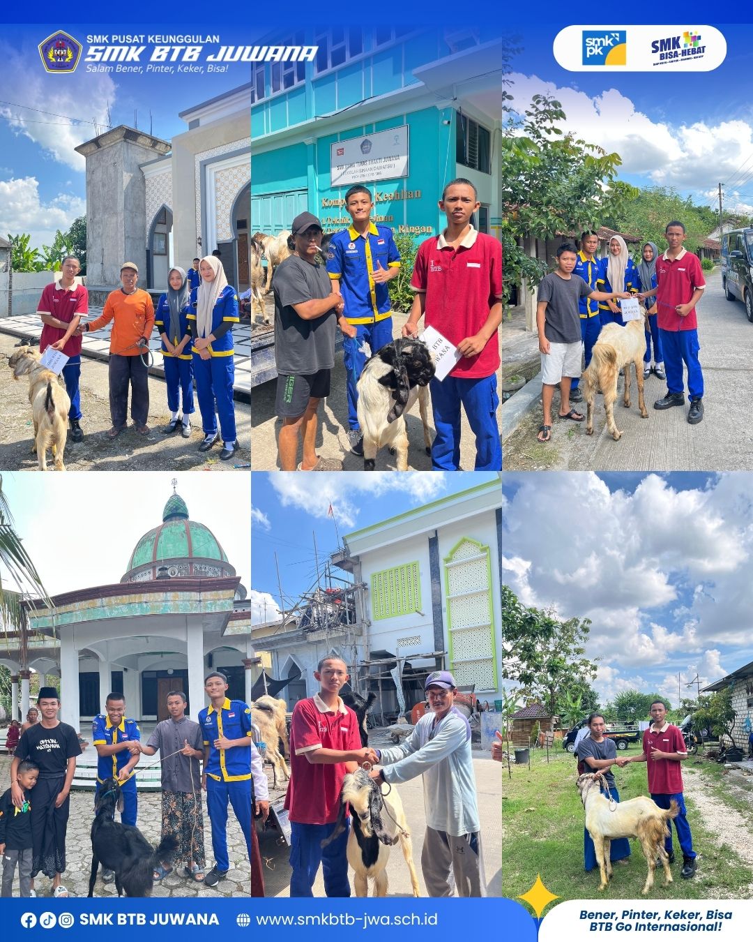 PENYERAHAN HEWAN QURBAN DARI MURID SMK BTB JUWANA KE MASYARAKAT